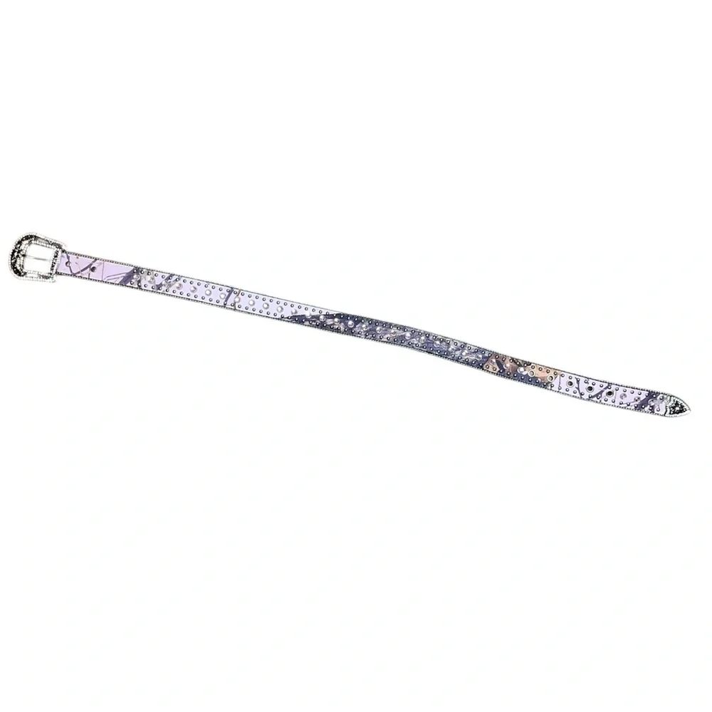 Girls Nocona Pink Camo Rhinestone Western Belt - Size 28